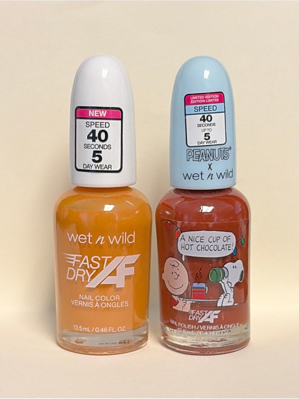 Wet n Wild Fast Dry Nail Polish Lot Peanuts Limited Edition